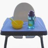 Çizgikare MAVİ PÖTİKARELİ MAMA SANDALYESİ ÖRTÜSÜ