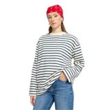 Çizgili Basic Sweatshirt Lacivert