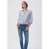 Çizgili Beyaz Bluz 122400-83979 Mavi-83979 L