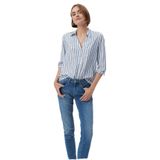 Çizgili Beyaz Bluz 122400-83979 Mavi-83979 S