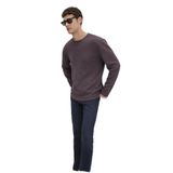 Çizgili Bordo Tişört Loose Fit/Bol Rahat Kesim 0613040-70434