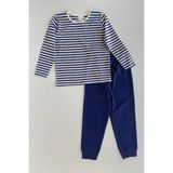 Çizgili Desen Erkek Çocuk Pijama Takımı Lacivert - 8 - 9 Yaş