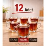 ÇİZGİLİ DESENLİ ÇAY FİNCANI-KUPA-SU BARDAĞI 2 KUTU 12 ADET