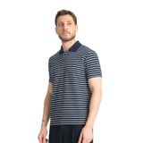 Çizgili Erkek Regular Fit Polo Yaka T-Shirt 100% Pamuk POLOYAKA-DÜĞMELİ Lacivert M