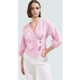 Çizgili Fitted Terrycotton Bluz Kısa Kol Yazlık Günlük Konforlu Kesim Zarifane Tasarım