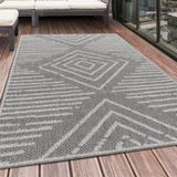 Çizgili Geometrik Halı Krem Gri Halı Jüt Çift Taraflı Koridor Mutfak Yolluk Teras Balkon Halısı 80x250 cm