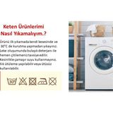 Çizgili Gri Şeritli Ponponlu Masa Örtüsü - 130 x 230 cm