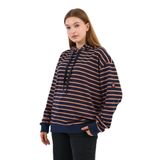 Çizgili Kapüşonlu Sweatshirt (UNX-00242-WN) LACİVERT L