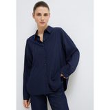 Çizgili Lacivert Gömlek Oversize/Geniş Kesim 1210878-83699 Lacivert-83699 S