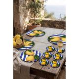 Çizgili Limon Desenli 3 mm MDF, UV Baskı, Dekoratif 30cm Supla ve 9cm Bardak Altlığı