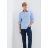 Çizgili Mavi Gömlek Slim Fit/Dar Kesim 0211858-91409