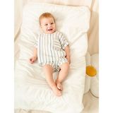 Çizgili Müslin Gömlek Şort Takım | Erkek Bebek Yazlık 2’li Set | 6-36 Ay | KD53215 - Petrol - 6 - 9 Ay