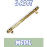 Çizgili Nesli Alüminyum Metal Lüks Modern Mobilya Çekmece Mutfak Dolabı Kulpu Altın 192MM (5 Adet)