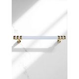 Çizgili Nesli Alüminyum Metal Lüks Modern Mobilya Çekmece Mutfak Dolabı Kulpu Beyaz-Altın 128MM (10 Adet) - Beyaz - Gold