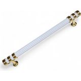 Çizgili Nesli Alüminyum Metal Lüks Modern Mobilya Çekmece Mutfak Dolabı Kulpu Beyaz-Altın 128MM - Beyaz - Gold