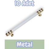 Çizgili Nesli Alüminyum Metal Lüks Modern Mobilya Çekmece Mutfak Dolabı Kulpu Beyaz-Altın 192MM (10 Adet) - Beyaz - Gold