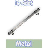 Çizgili Nesli Alüminyum Metal Lüks Modern Mobilya Çekmece Mutfak Dolabı Kulpu Krom (10 Adet) - 192mm
