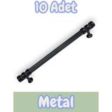 Çizgili Nesli Alüminyum Metal Lüks Modern Mobilya Çekmece Mutfak Dolabı Kulpu Siyah (10 Adet) - 96mm