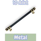 Çizgili Nesli Alüminyum Metal Lüks Modern Mobilya Çekmece Mutfak Dolabı Kulpu Siyah-Altın (10 Adet) - 96mm