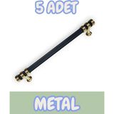 Çizgili Nesli Alüminyum Metal Lüks Modern Mobilya Çekmece Mutfak Dolabı Kulpu Siyah-Altın 192MM (5 Adet) - Siyah - Gold