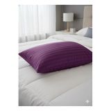 Çizgili Pamuk Saten Yastık Kılıfı 2 Adet Orta Boy 40X60 Cm, Mor
