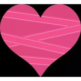 Çizgili Pembe Kalp Duvar Stickerı