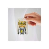 Çizgili pijamalı gözlüklü Kedi temalı Kredi/banka Kartı Kaplama Sticker tekli