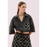 Çizgili Poplin Gömlek Siyah-Beyaz Y2513513_0856 - Siyah - Beyaz - 40