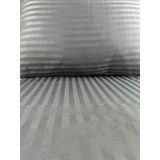 Çizgili Saten Antrasit 2 Adet 50x70 Yastık Kılıfı