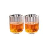 Çizgili Su,meşrubat,latte,nescafe, Smoothie Cam Bardak 2 Adet 160 Ml-2013
