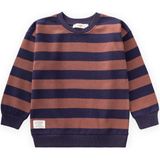 Çizgili Triko Sweatshırt 2-12 Yaş Lacivert Kahve - 9 - 10 Yaş