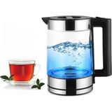 CK-252 Excellent Cam Kettle Gold 1,8 L 1500 W LED Aydınlatmalı Elektrikli Su Isıtıcı, Gizli Rezistans, 360° Döner Taban ve Otomatik Kapanma - Acı Kahve