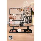 ÇK 3D TASARIM Siyah Takı Organizer Standı Mücevher Aksesuar Çantası Yüzük Küpe saat Düzenleyici