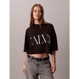 Ck LV047D206G Ss Calvın Kleın Cropped Graphıc Kadın Tshırt - Beyaz - M