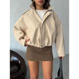 Ckm Moda Oversize Kaşe Bomber Mont Siyah Taş - XL