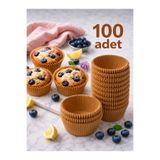 CKM silikon 100 Adet Kraft Kağıt Kek Kapsülü | Muffin Cupcake Kek Kapsülü | 100’lü Kağıt Kek Kalıbı