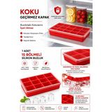 Ckm Silikon 15'li Silikon Buzluk Kalıbı Seti Yıkanabilir Kırmızı BPA İçermez Malzeme ile Hijyenik Saklama