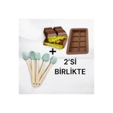 CKM silikon 2Li Set Dubai Çikolata Kalıbı Mini Spatula Seti KARIŞIK
