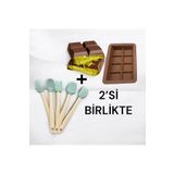 CKM silikon 2Lİ SET KAŞIK VE DUBAİ ÇİKOLATA KALIBI (GERÇEK KALIB) KARIŞIK