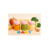 CKM silikon 3’lü Mini Cam Kavanoz – 41 ml – Silikon Kapaklı – Mama, Baharat, Reçel ve Sos Saklama Kabı Pembe