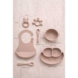 CKM silikon 6’li Silikon Bebek Beslenme Seti | Vakum Tabanlı | BPA İçermez Bebek Mama Seti 7 Parça