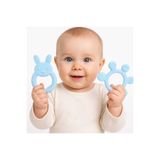 CKM silikon BEBEK DİŞ KAŞIYICI 2Lİ TAVŞAN MODEL PARMAK MODEL DİŞLİK-MAVİ