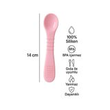 CKM silikon Bebek Mama Kaşığı Silikon Diş Kaşıyıcı Pembe