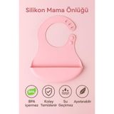 CKM silikon Bebek mama önlüğü pembe