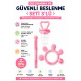 CKM silikon DİŞ ÇIKARMA SETI ( MEYVE PÜRESİ,DİŞ KAŞIYICI,PİPET)BPA İÇERMEZ