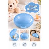 CKM silikon Erma Home Emzik Saklama Kutusu – Taşınabilir Hijyenik Emzik Koruma Kabı mavi renk