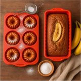 Ckm Silikon Silikon Baton Kek Kalıbı ve Figürlü 6lı Tepsi Muffin Kalıp Kırmızı Kek Kalıbı Kırmızı - 001 - Beyaz - 0,5 ml