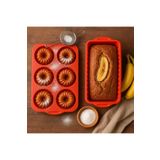 CKM silikon silikon baton kek kalıbı ve figürlü 6lı tepsi muffin kalıp kırmızı kek kalıbı Kırmızı