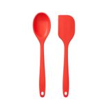 CKM silikon Silikon Yanmaz Büyük Boy Spatula Kaşık Seti Kırmızı