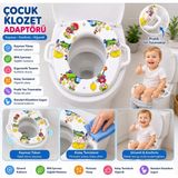 CKM Silikon Süngerli Çocuk Klozet Adaptörü Kulplu Kaymaz Bebek Tuvalet Alıştırma Oturağı